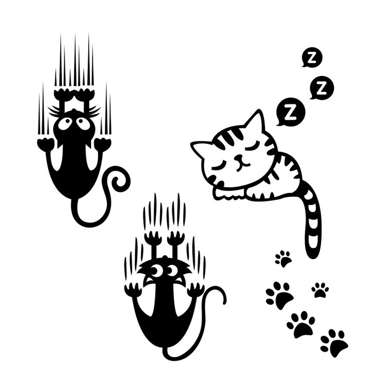 استیکر کلید پریز ویان طرح CATS مجموعه 4 عددی تولیدی مستر لوکسینو