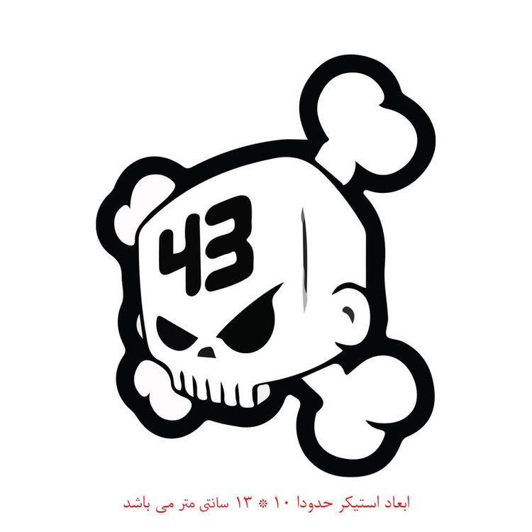 استیکر خودرو طرح اسکلت کد 1168 تولیدی مستر لوکسینو