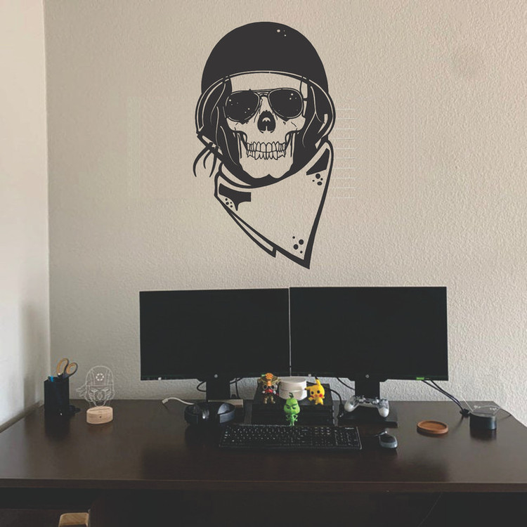 استیکر دیواری مدل Skull Pilot کد Sk001 تولیدی مستر لوکسینو