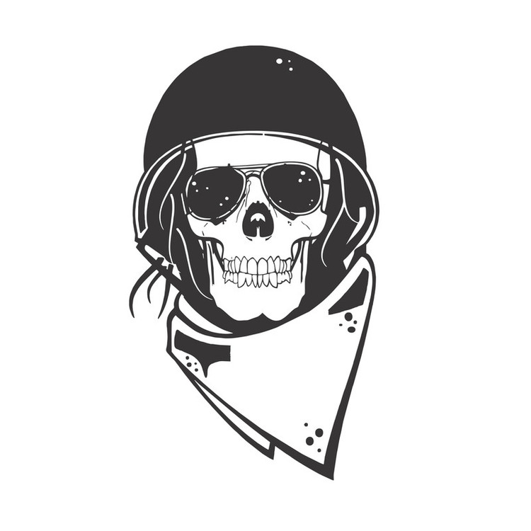 استیکر دیواری مدل Skull Pilot کد Sk001 تولیدی مستر لوکسینو