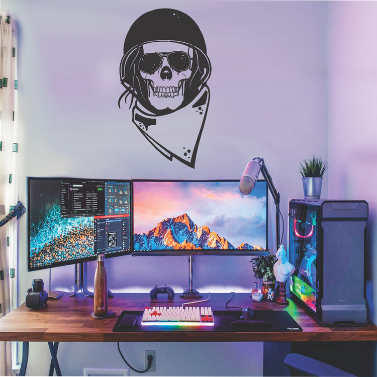 استیکر دیواری مدل Skull Pilot کد Sk001 تولیدی مستر لوکسینو