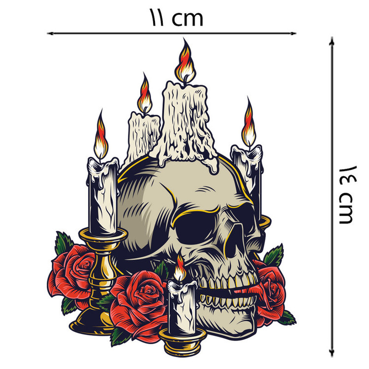 استیکر لپ تاپ طرح اسکلت رز قرمز و شمع کد src1 تولیدی مستر لوکسینو