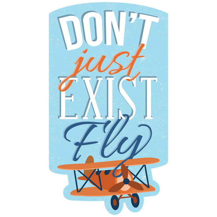 استیکر لپ تاپ وی وین آرت طرح Dont Just Exist مدل P58 تولیدی مستر لوکسینو