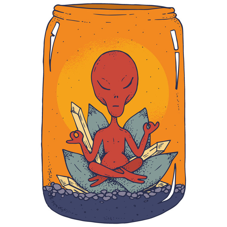 استیکر لپ تاپ وی وین آرت طرح Alien Meditation مدل P42 تولیدی مستر لوکسینو