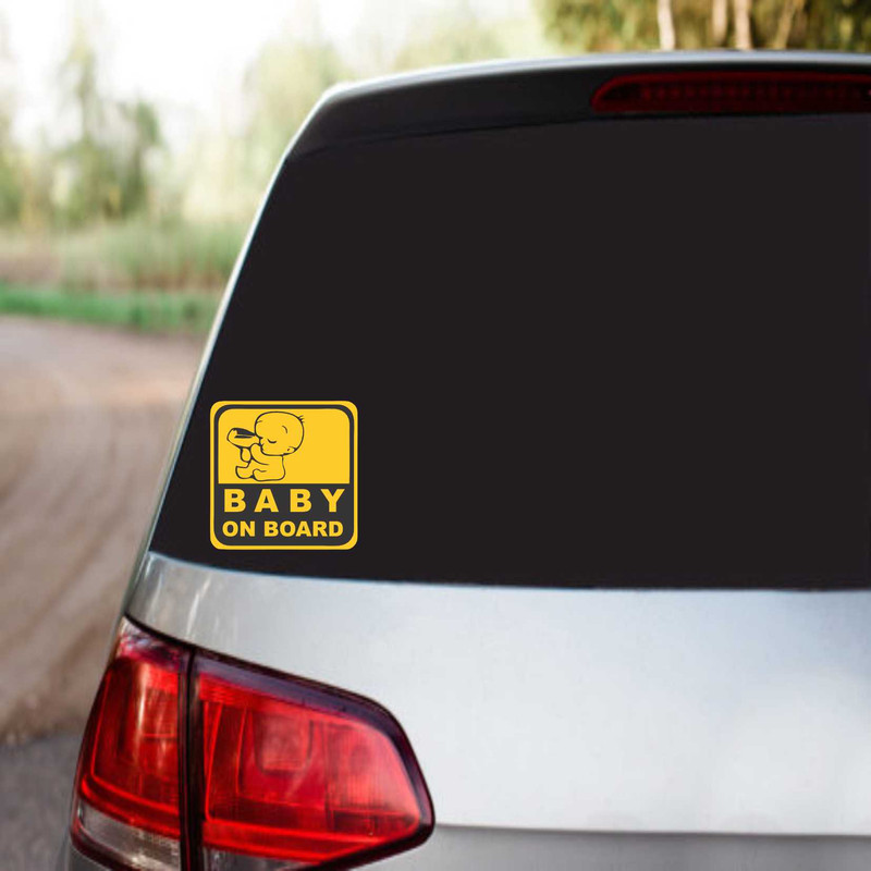 برچسب بدنه خودرو طرح مراقب بچه در ماشین کد VG02 تولیدی مستر لوکسینو