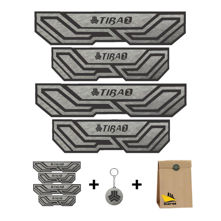 برچسب پارکابی خودرو شیپرس کد SP017 مناسب برای تیبا 2 بسته 4 عددی بهمراه جاکلیدی تولیدی مستر لوکسینو