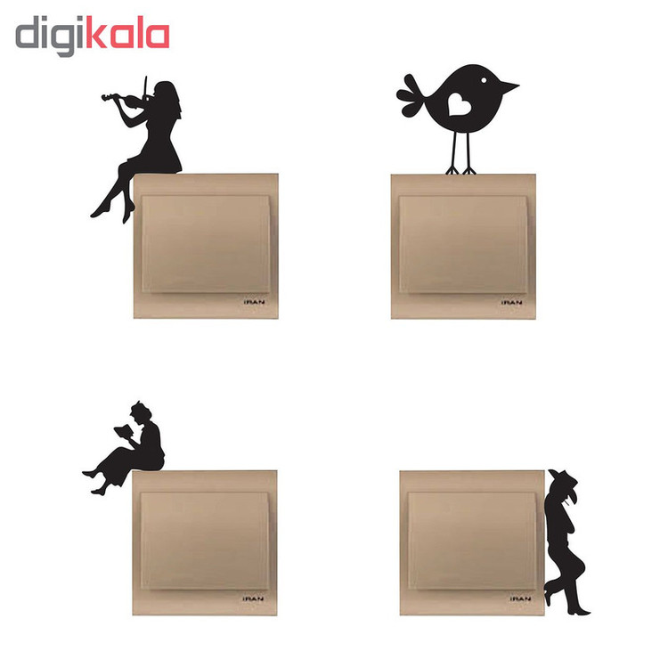 استیکر کلید پریز مدل A52 بسته 4 عددی تولیدی مستر لوکسینو