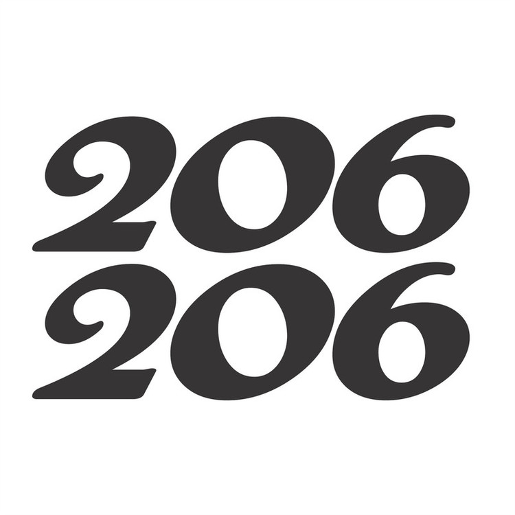 استیکر خودرو طرح 206 کد 101265 بسته 2 عددی تولیدی مستر لوکسینو