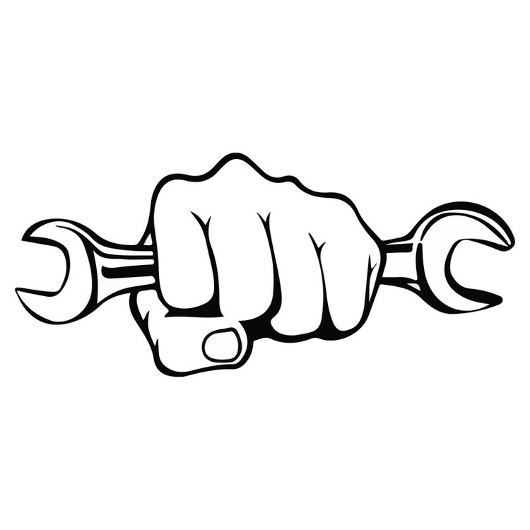استیکر خودرو طرح آچار کد 638 تولیدی مستر لوکسینو
